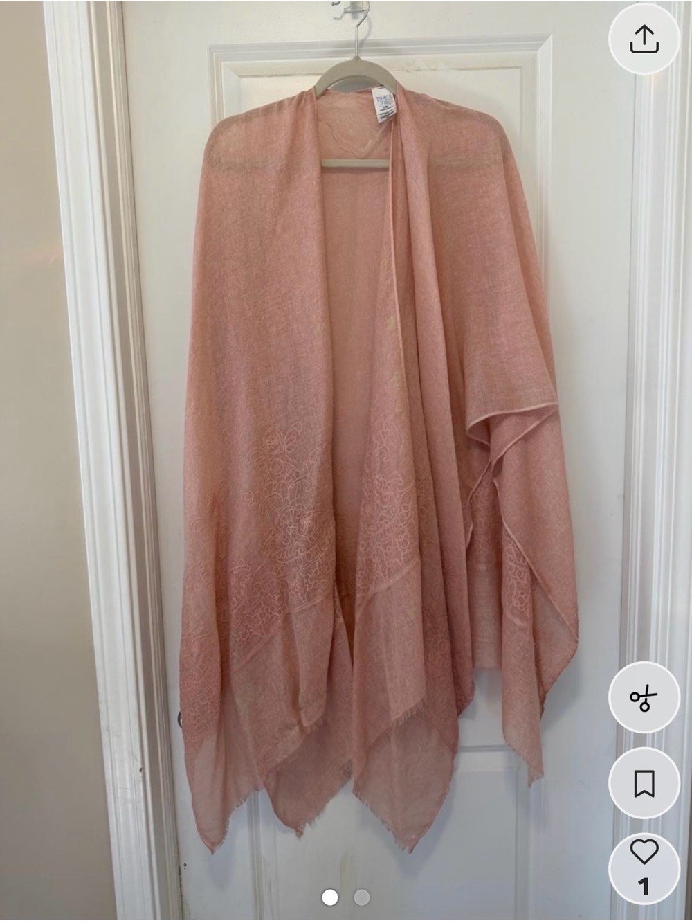 Time and Tru Pale Pink Wrap Scarf